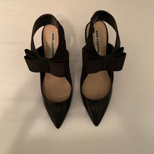 Karl Lagerfeld Black Bow Heels